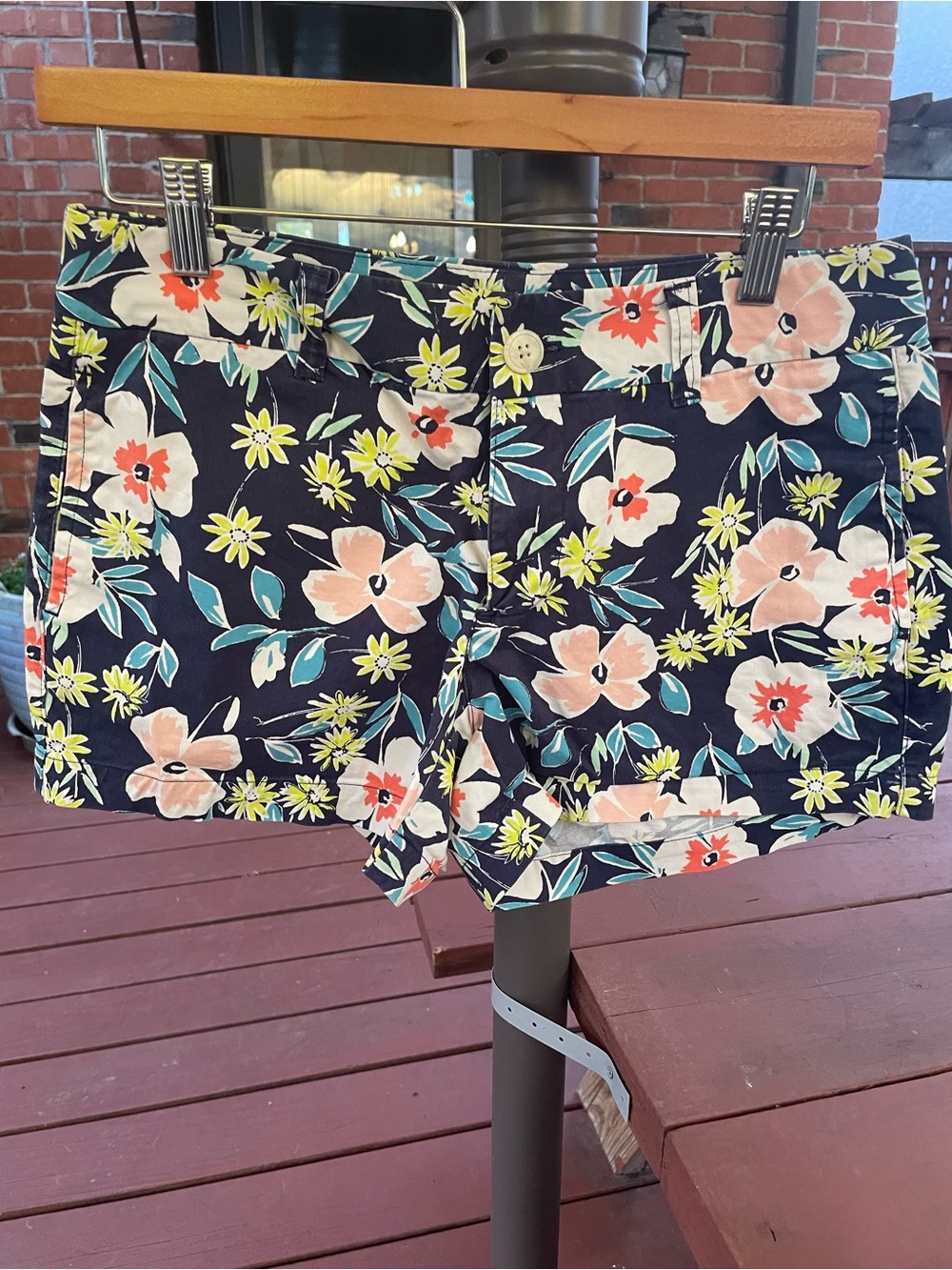 GAP Navy Floral Cotton Shorts